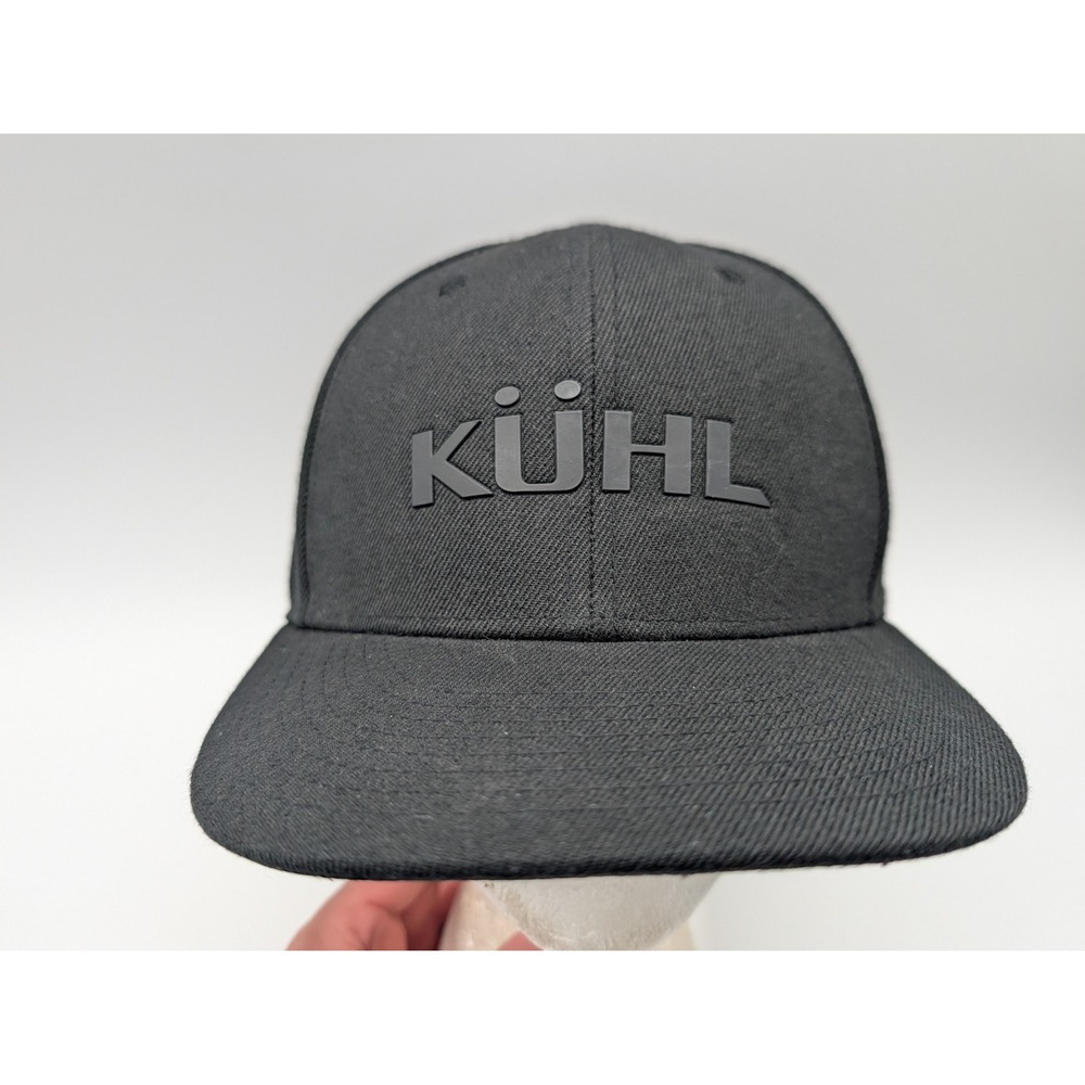 Kuhl Mens Black Snapback Hat Raised Logo Wool Blend Baseball Cap RN 108846